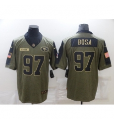Men's San Francisco 49ers #97 Nick Bosa Nike Olive 2021 Salute To Service Limited Player Jersey