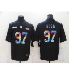 Men's San Francisco 49ers #97 Nick Bosa Rainbow Version Nike Limited Jersey