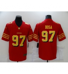 Men's San Francisco 49ers #97 Nick Bosa Red Gold Untouchable Limited Jersey