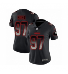 Women's San Francisco 49ers #97 Nick Bosa Limited Black Smoke Fashion Football Jersey