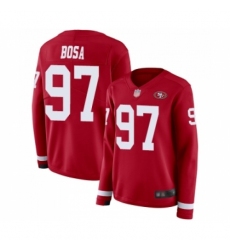 Women's San Francisco 49ers #97 Nick Bosa Limited Red Therma Long Sleeve Football Jersey