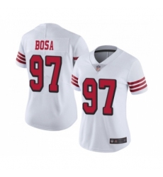 Women's San Francisco 49ers #97 Nick Bosa Limited White Rush Vapor Untouchable Football Jersey