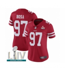 Women's San Francisco 49ers #97 Nick Bosa Red Team Color Vapor Untouchable Limited Player Super Bowl LIV Bound Football Jersey