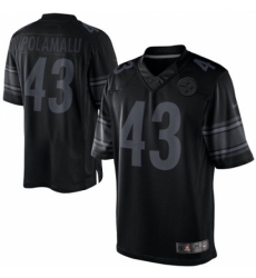 Men's Nike Pittsburgh Steelers #43 Troy Polamalu Black Drenched Limited NFL Jersey