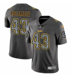 Men's Nike Pittsburgh Steelers #43 Troy Polamalu Gray Static Vapor Untouchable Limited NFL Jersey