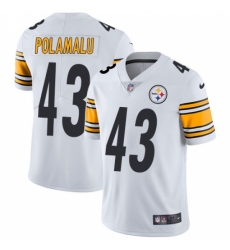 Men's Nike Pittsburgh Steelers #43 Troy Polamalu White Vapor Untouchable Limited Player NFL Jersey