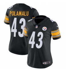 Women's Nike Pittsburgh Steelers #43 Troy Polamalu Black Team Color Vapor Untouchable Limited Player NFL Jersey