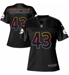 Women's Nike Pittsburgh Steelers #43 Troy Polamalu Game Black Fashion NFL Jersey