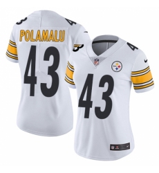 Women's Nike Pittsburgh Steelers #43 Troy Polamalu White Vapor Untouchable Limited Player NFL Jersey