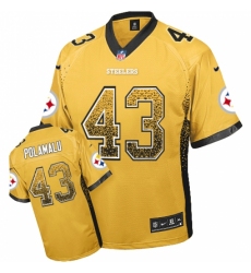 Youth Nike Pittsburgh Steelers #43 Troy Polamalu Elite Gold Drift Fashion NFL Jersey