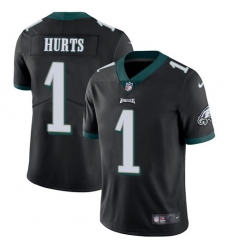 Men's Nike Philadelphia Eagles #1 Jalen Hurts Black Alternate Stitched NFL Vapor Untouchable Limited Jersey