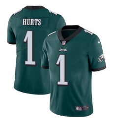 Men's Nike Philadelphia Eagles #1 Jalen Hurts Green Team Color Stitched NFL Vapor Untouchable Limited Jersey