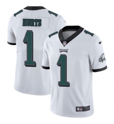 Men's Nike Philadelphia Eagles #1 Jalen Hurts White Stitched NFL Vapor Untouchable Limited Jersey