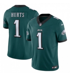 Men's Philadelphia Eagles #1 Jalen Hurts Nike Midnight Green Vapor F.U.S.E. Limited Jersey