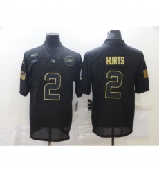 Men's Philadelphia Eagles #2 Jalen Hurts Black Nike 2020 Salute To Service Limited Jersey