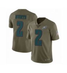 Philadelphia Eagles #2 Jalen Hurts Limited Olive 2017 Salute to Service Football Jersey