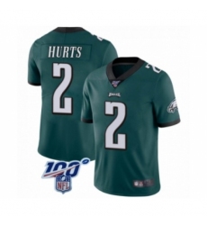 Philadelphia Eagles #2 Jalen Hurts Midnight Green Team Color Vapor Untouchable Limited Player 100th Season Football Jersey