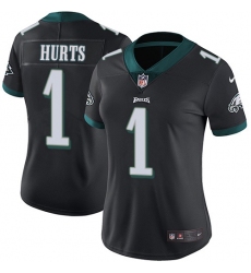 Women's Nike Philadelphia Eagles #1 Jalen Hurts Black Alternate Stitched NFL Vapor Untouchable Limited Jersey