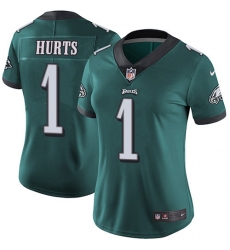 Women's Nike Philadelphia Eagles #1 Jalen Hurts Green Team Color Stitched NFL Vapor Untouchable Limited Jersey