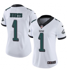 Women's Nike Philadelphia Eagles #1 Jalen Hurts White Stitched NFL Vapor Untouchable Limited Jersey