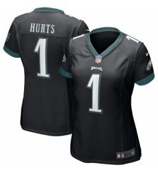 Women's Philadelphia Eagles #1 Jalen Hurts Nike Black Alternate Jersey