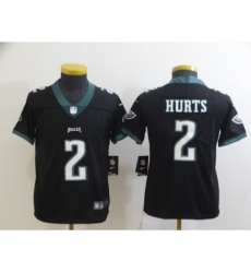 Youth Philadelphia Eagles #2 Jalen Hurts Black Alternate Vapor Untouchable Limited Jersey