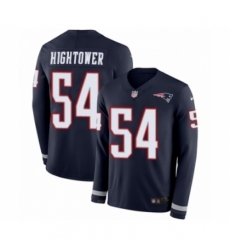 Men's Nike New England Patriots #54 Dont'a Hightower Limited Navy Blue Therma Long Sleeve NFL Jersey