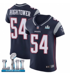 Men's Nike New England Patriots #54 Dont'a Hightower Navy Blue Team Color Vapor Untouchable Elite Player Super Bowl LII NFL Jersey