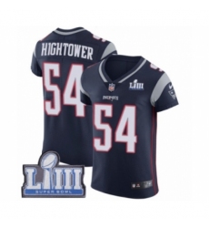 Men's Nike New England Patriots #54 Dont'a Hightower Navy Blue Team Color Vapor Untouchable Elite Player Super Bowl LIII Bound NFL Jersey