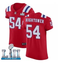 Men's Nike New England Patriots #54 Dont'a Hightower Red Alternate Vapor Untouchable Elite Player Super Bowl LII NFL Jersey