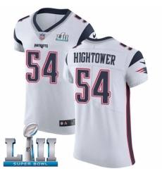 Men's Nike New England Patriots #54 Dont'a Hightower White Vapor Untouchable Elite Player Super Bowl LII NFL Jersey