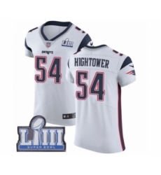 Men's Nike New England Patriots #54 Dont'a Hightower White Vapor Untouchable Elite Player Super Bowl LIII Bound NFL Jersey