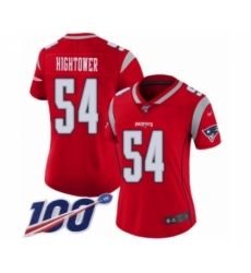 Women's New England Patriots #54 Dont'a Hightower Limited Red Inverted Legend 100th Season Football Jersey