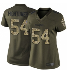 Women's Nike New England Patriots #54 Dont'a Hightower Elite Green Salute to Service NFL Jersey