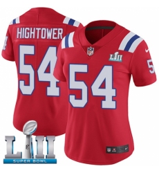 Women's Nike New England Patriots #54 Dont'a Hightower Red Alternate Vapor Untouchable Limited Player Super Bowl LII NFL Jersey