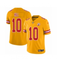 Men's Kansas City Chiefs #10 Tyreek Hill Limited Gold Inverted Legend Football Jersey