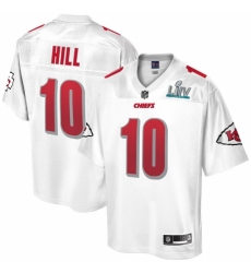 Men's Kansas City Chiefs #10 Tyreek Hill NFL Pro Line White Super Bowl LIV Champions Jersey