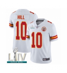 Men's Kansas City Chiefs #10 Tyreek Hill White Vapor Untouchable Limited Player Super Bowl LIV Bound Football Jersey