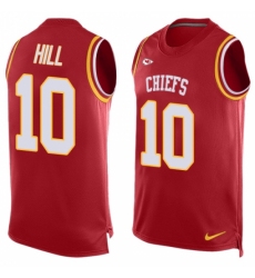 Men's Nike Kansas City Chiefs #10 Tyreek Hill Limited Red Player Name & Number Tank Top NFL Jersey