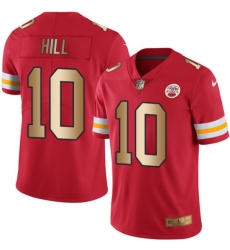 Men's Nike Kansas City Chiefs #10 Tyreek Hill Limited Red/Gold Rush NFL Jersey