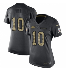 Women's Nike Kansas City Chiefs #10 Tyreek Hill Limited Black 2016 Salute to Service NFL Jersey