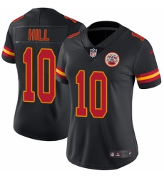 Women's Nike Kansas City Chiefs #10 Tyreek Hill Limited Black Rush Vapor Untouchable NFL Jersey