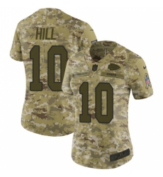 Women's Nike Kansas City Chiefs #10 Tyreek Hill Limited Camo 2018 Salute to Service NFL Jersey