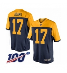 Men's Green Bay Packers #17 Davante Adams Limited Navy Blue Alternate 100th Season Football Jersey