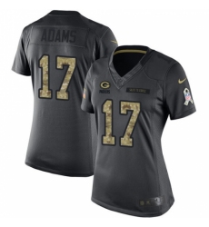 Women's Nike Green Bay Packers #17 Davante Adams Limited Black 2016 Salute to Service NFL Jersey