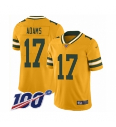 Youth Green Bay Packers #17 Davante Adams Limited Gold Inverted Legend 100th Season Football Jersey