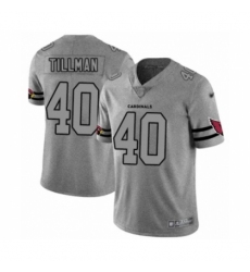 Men's Arizona Cardinals #40 Pat Tillman Limited Gray Team Logo Gridiron Football Jersey