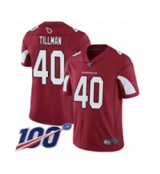 Men's Arizona Cardinals #40 Pat Tillman Red Team Color Vapor Untouchable Limited Player 100th Season Football Jersey