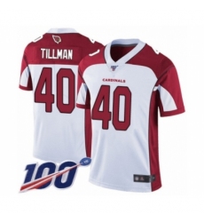 Men's Arizona Cardinals #40 Pat Tillman White Vapor Untouchable Limited Player 100th Season Football Jersey