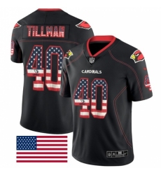 Men's Nike Arizona Cardinals #40 Pat Tillman Limited Black Rush USA Flag NFL Jersey